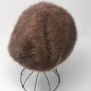 Vintage angora Kangol beret , brown.